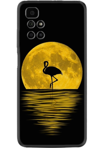 Xiaomi Redmi 10 2022 Kılıf Silikon Desen Ay Ve Flamingo 1775