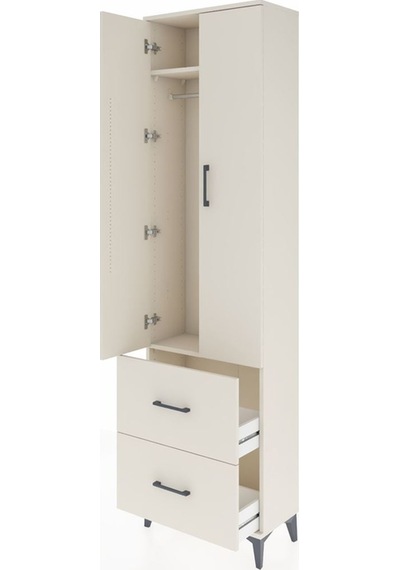 Arges Dolap 2 Raflı 2 Çekmeceli Tek Askılı 60x30x221 Aytaşı-a... Aytaşı