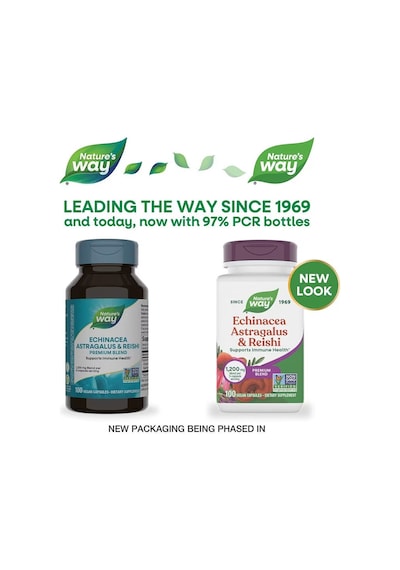 Nature's Way Echinacea Astragalus & Reishi Mushrooms 100 Vegan Capsules