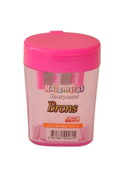 Kapaklı Kalemtraş - Br-571 - Pembe - Çift Gözlü Pembe