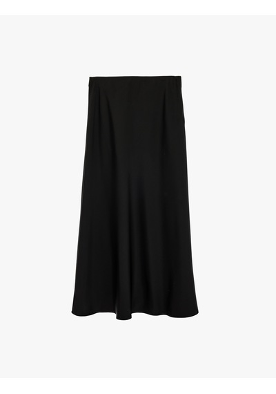 Koton Normal Bel Midi Saten Çan Etek Siyah 6sak70032uw