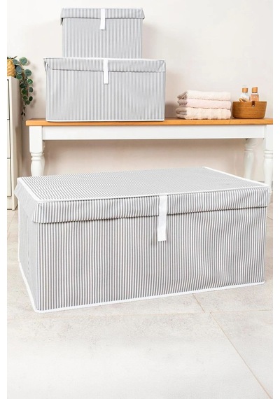 Kapaklı Kutu Hurç Mega Plus 70x40x30 Cm 50 X 30 Kumaş Gri Tr Diğer