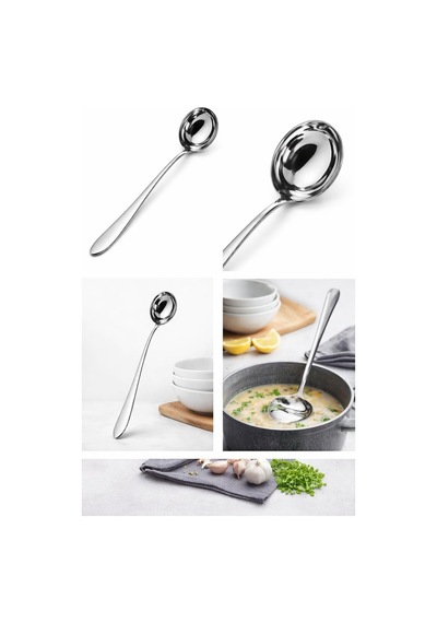 Paslanmaz Çelik Servis Kepçesi 21 Cm, Küçük Boy Çorba Kepçesi, 304 Kalite