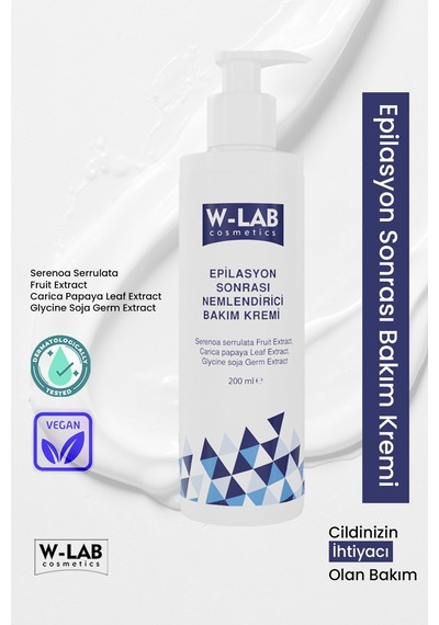 W-Lab Cosmetics Epilasyon Sonrası Nemlendirici Bakım Kremi 200 ML