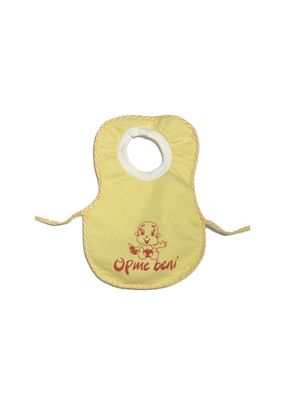 Öpme Beni Baskılı Bebek Mama Önlüğü Sarı