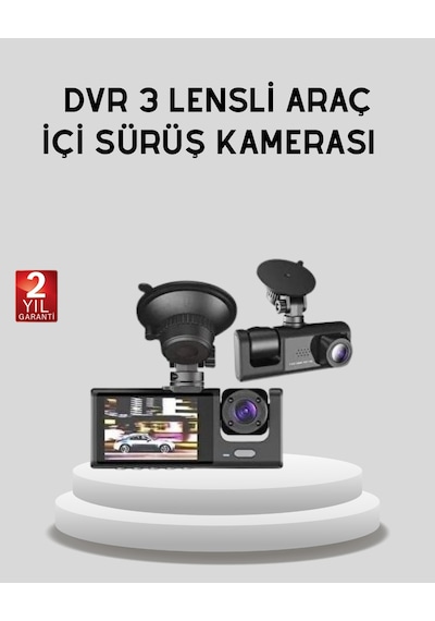 Full Hd Üç Kameralı Araç Kamerası 170 Geniş Açılı Ve Park Destekli