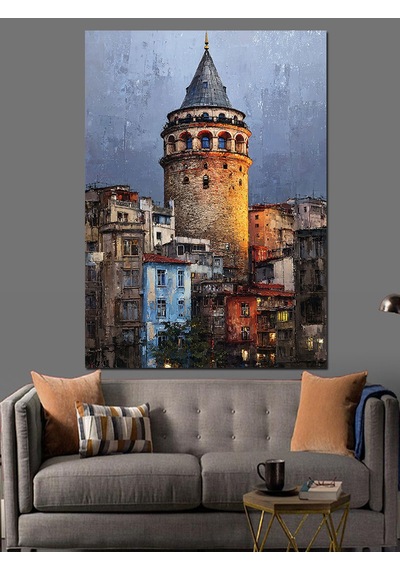 Ahşap Tablo İstanbul Galata Kulesi Şehir