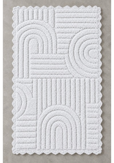 Alanur Bodrum Tufting Cotton Pamuklu El Işi Örgülü Paspas 113 80 X 135 Cm Ekru