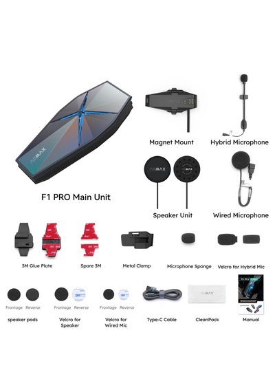 Asmax F1 Pro Mesh Ve Sesli Komut İnterkom Stellar Grey