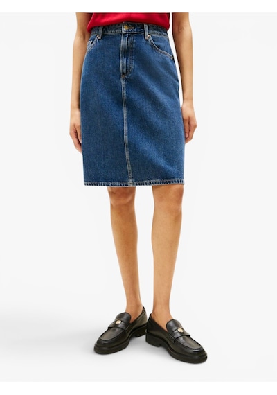 Tommy Hilfiger Dnm Dee Straıght Knee Rw Skırt Kadın Mavi Etek - Ww0ww45666