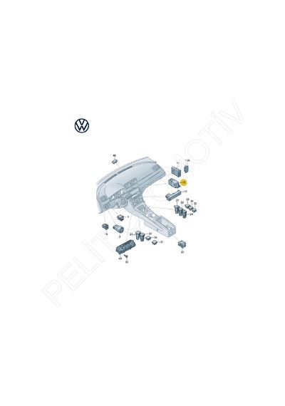 Passat B6 Dörtlü Flaşör Düğme 3c0953509a 2006-2011
