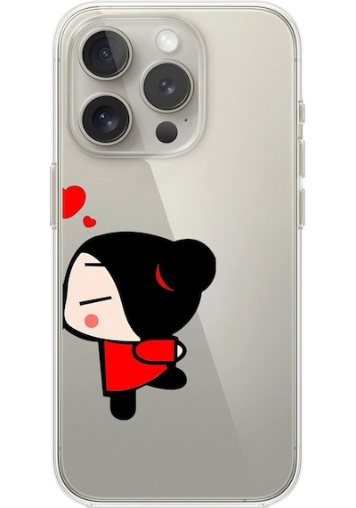 Apple Uyumlu iPhone 15 Pro Max Şeffaf Kılıf Couple Garry 2 Tasarımlı