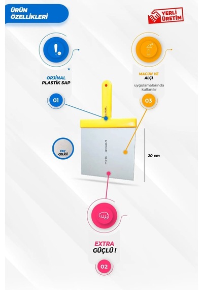 Plastik Saplı Macun Küreği No:20