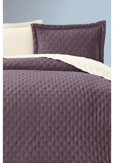 Washed Soft Çift Taraflı Çift Kişilik Yatak Örtüsü Mürdüm Mürdüm