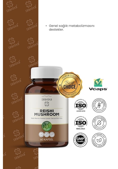 Erbatab Reishi Ekstresi 60 Kapsül