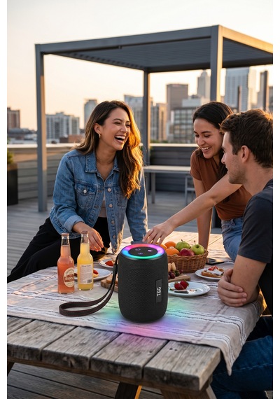 Taşınabilir Kablosuz Bluetooth Hoparlör Rgb Led Işıklı / Fm Radyolu Tg-434
