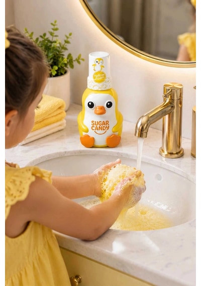 Sugar Candy Muz Kokulu Doğal Vegan Çocuk Köpük El Sabunu Pıngo 350 Ml Paraben İçermeyen Sarı Köpük