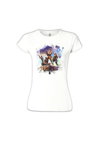 Fortnite - Station Beyaz Kadın Tshirt 001