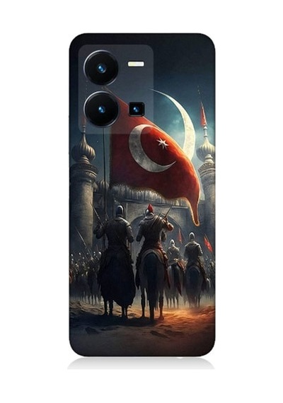 Vivo Y35 Uyumlu Tulpar Bayrak Ve Kale Desenli Silikon Kılıf