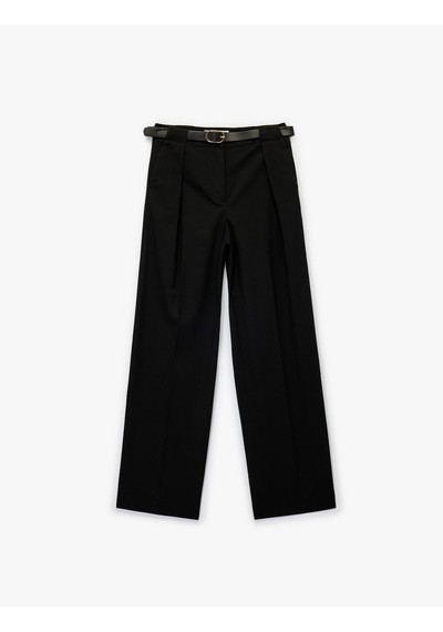 Koton Viskon Karışımlı Yüksek Bel Kemerli Geniş Paça Kumaş Pantolon Siyah 6wak40097uw Siyah Koton Viskon Karışımlı Yüksek Bel Kemerli Geniş Paça Kumaş Pantolon Siyah 6wak40097uw Siyah
