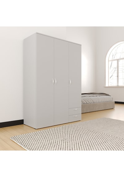 Ahşap Gardırop 120cm, Gardırop, Çok Amaçlı Dolap, 3 Kapılı Dolap, Elbise Dolabı 120x52x177cm Beyaz Ahşap Gardırop 120cm, Gardırop, Çok Amaçlı Dolap, 3 Kapılı Dolap, Elbise Dolabı 120x52x177cm Beyaz