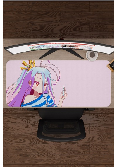 No Game No Life Anime V1 - 90x40 Xxl Gaming Kauçuk Kaymaz Taban Mouse Pad Fare Altlığı