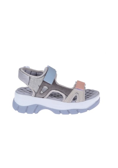 Pullman Cırtlı Comfort Kadın Sandalet Sms-4740 Gri Multi-gri Multi Çok Renkli