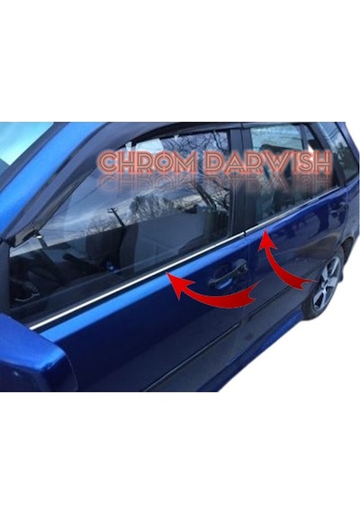 Fiat Tipo -Tempra Krom Cam Çıtası 4 Parça Paslanmaz Çelik