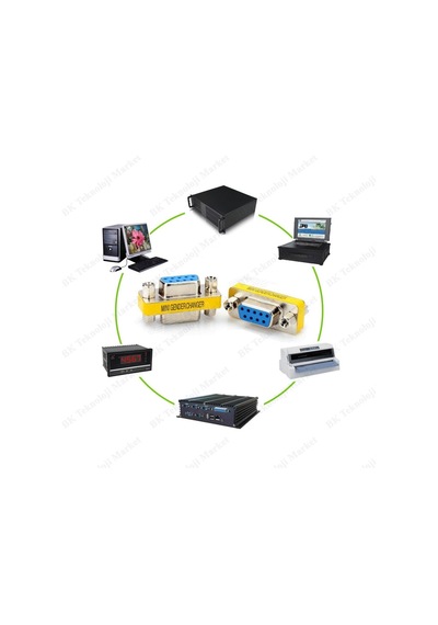 Rs232 9 Pin Dişi Dişi Cinsiyet Değiştirici Adaptör