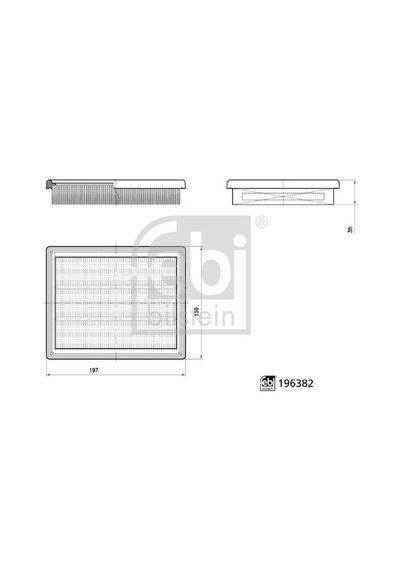 Febı 196382 Hava Filtresi Renault Austral 24 Rafale 24 1.2 Hyrıb H5f 200 Bg E-tech 165460392r -