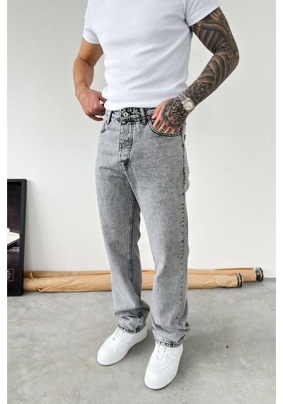 Açık Gri Basic Baggy Pantolon