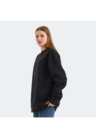 Slazenger VADIM Oversize Kadın Oversıze Siyah Sweatshirt