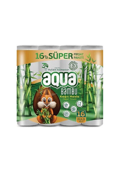 3 Adet Aqua Bambu Kağıt Havlu 16'lı