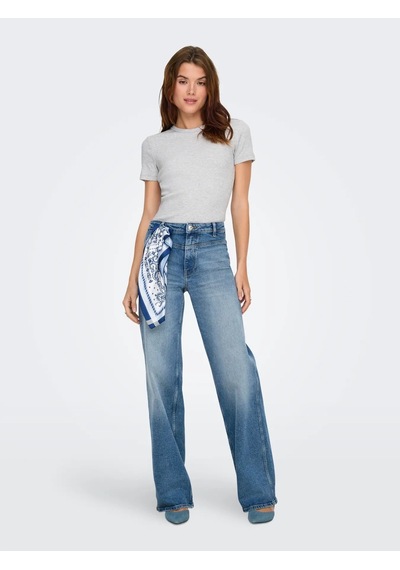 Only Onlval Life S/s O-neck Top Kadın T-shirt 15339774 Gri