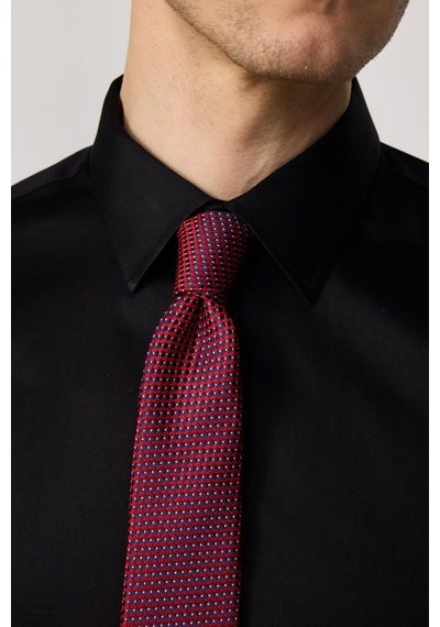 Tudors Slim Fit Premium Seri Cotton Likralı Siyah Erkek Gömlek-30414-siyah Siyah