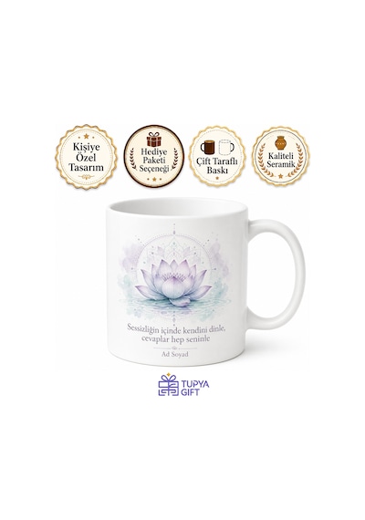 Meditasyon Ve Dinginlik Kupa Bardak Kendi İçine Dönüş Yolculuğu Hediye Beyaz / Çok Renkli