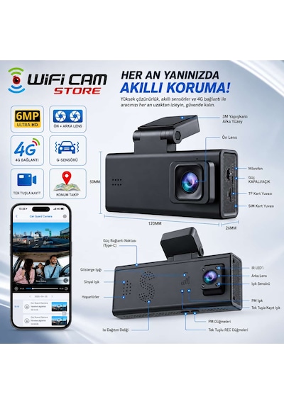 Çift Kameralı Ubox 4g Araç Kamerası Ve Konum Takip