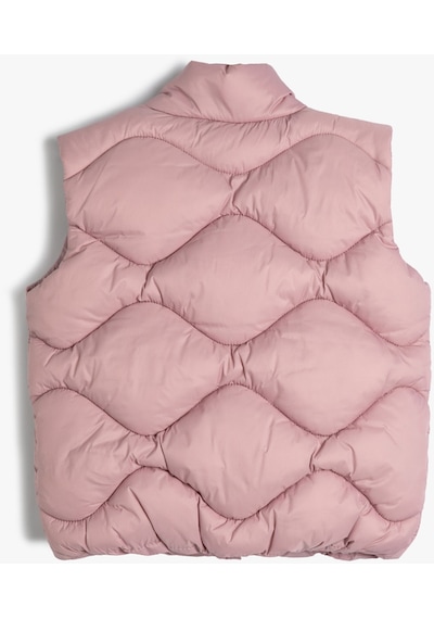 Koton Şişme Yelek Dik Yaka Fermuarlı Cepli Pembe 4skg20017aw Gülkurusu