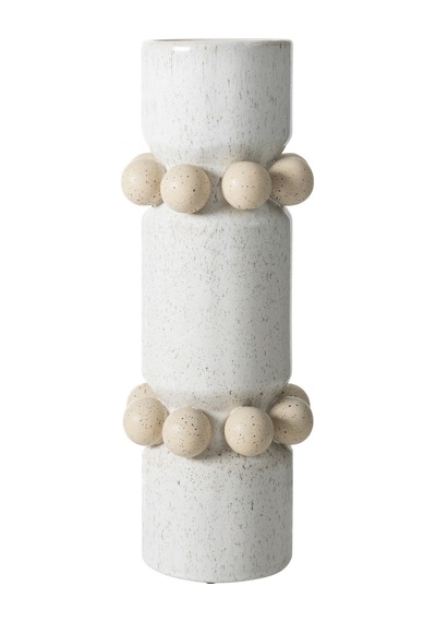 Mudo Home Daphne Dots Vazo 17x17x47 Cm Beyaz