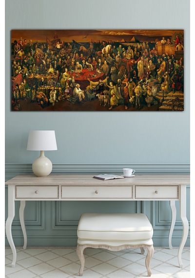 Dante Discussing The Divine Comedy With Dante Kanvas Tablo  120 x 60