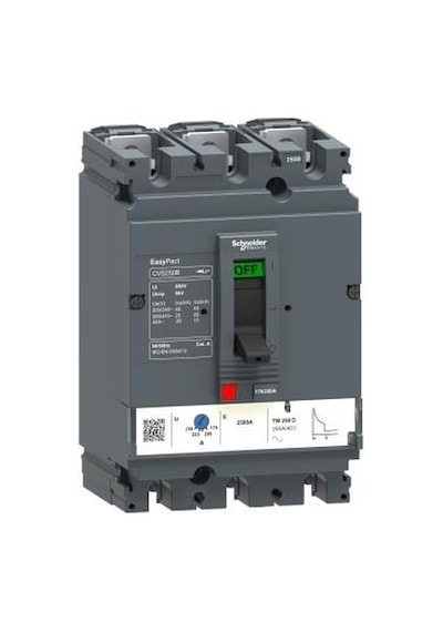 Schneider Electric Lv525303, 175 250 Amper, 25 Ka, 3 Kutuplu, Kompakt Şalter, Cvs250b, Tm250d Korumalı