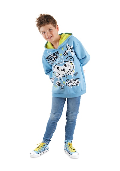 Denokids Mshb&g Cool Bear Erkek Çocuk Sweatshirt Mavi