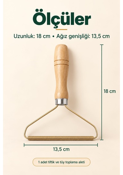 Ahşap Saplı Kazak Tüy Toplama Aparatı Elbise Tiftik Temizleme Aleti Temizleyici