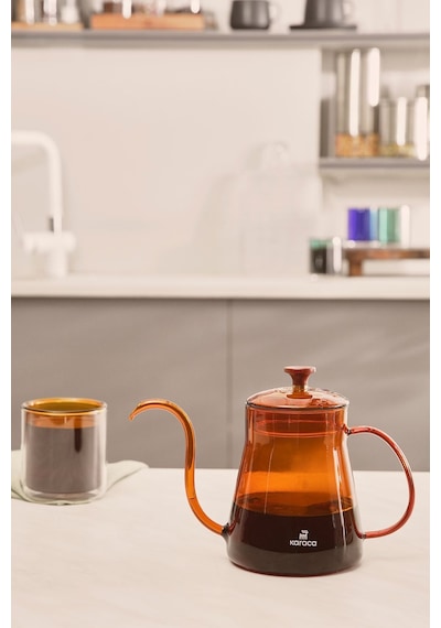 Karaca Martina Borosilikat Cam Coffe Kettle Orange 600 ml