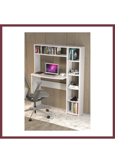 Storeşahin Kitaplıklı Çalışma Masası Beyaz Shn0720 Storeşahin Kitaplıklı Çalışma Masası Beyaz Shn0720
