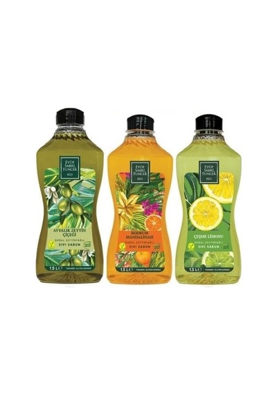 Eyüp Sabri Tuncer Doğal Zeytinyağlı Sıvı Sabun Bodrum Mandalinası, Ayvalık Zeytin Çiçeği Ve Çeşme Limonu 1500 Ml