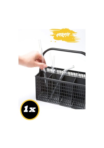 Tekli Eğilimli Cam Pipet Beyaz