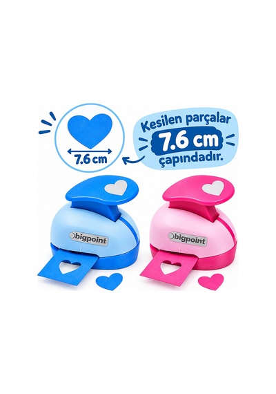 Bigpoint Şekilli Delgeç 7.6cm Kalp X 2 Adet Diger