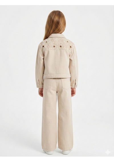 Xo Kids Kız Çocuk 3lü Alt Üst Kombin Takmı 10-14 Yaş Set0483 Bej