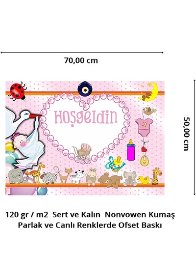 Hoşgeldin Bebek Afiş. 70Cm X 50Cm - Pembe